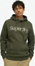 Kapuzensweatshirt CORE LOGO CITY LOOSE HOOD , Herren, Gr. L, grn (army khaki), Sweatware, Obermaterial: 100% Baumwolle, bedruckt, modisch, loose fit, Rundhals, Langarm Rippbndchen, Sweatshirts