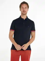 Poloshirt INTERLOCK SLEEVE DETAIL REG POLO , Herren, Gr. S, blau (desert sky), Jersey, Obermaterial: 100% Baumwolle, casual, Kurzarm, Shirts