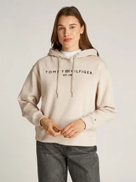 Kapuzensweatshirt MDRN REG CORP LOGO HOODIE Gr. XXL (44), beige (classic beige) Damen Sweatshirts mit gesticktem Logo-Schriftzug