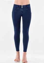 Jeggings WRUP4 SUPERSKINNY Gr. L (40), N-Gr, blau (dark blue) Damen Hosen mit Lifting & Shaping Effekt