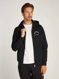 Kapuzensweatjacke ROUNDALL HOODED ZIP THROUGH , Herren, Gr. S, schwarz, Sweatware, Obermaterial: 63% Baumwolle, 37% Polyester, casual, Langarm Rippbndchen, Sweatjacken