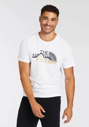 T-Shirt M SS MOUNTAIN LINE TEE , Herren, Gr. XXL, wei (tnf wei), Jersey, Obermaterial: 100% Baumwolle, bedruckt, sportlich, Rundhals, Kurzarm abgesteppt, Shirts