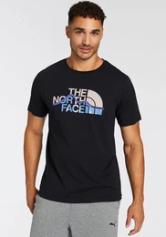 T-Shirt M SS MOUNTAIN LINE TEE , Herren, Gr. XXL, schwarz (tnf schwarz), Jersey, Obermaterial: 100% Baumwolle, sportlich, Rundhals, Kurzarm abgesteppt, Shirts