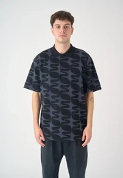 Poloshirt Galactic , Herren, Gr. XL, schwarz, 100% Baumwolle, mehrfarbig, casual, normal, ohne Ausschnitt, Kurzarm, Shirts, mit tollem Allover-Design