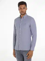 Langarmhemd OXFORD DOBBY SF SHIRT , Herren, Gr. XXL, N-Gr, blau (schwarz navy), Web, Obermaterial: 100% Baumwolle, casual, slim fit, Langarm, Hemden