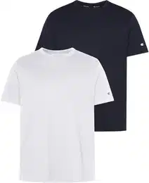 T-Shirt 2pack Crew-Neck , Herren, Gr. L (52/54), wei (wht, nny), Jersey, Obermaterial: 100% Baumwolle, unifarben, sportlich, Rundhals, Kurzarm, Shirts