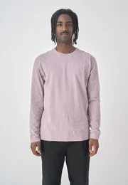Langarmshirt Ligull , Herren, Gr. XL, lila (helllila), 100% Baumwolle, unifarben, casual, normal, Rundhals, Langarm, Shirts, mit lockerem Schnitt