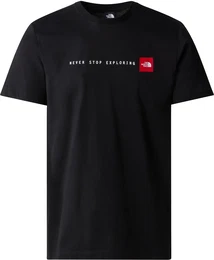 T-Shirt M SS NEVER STOP EXPLORING TEE , Herren, Gr. L, schwarz (tnf schwarz), Jersey, Obermaterial: 100% Baumwolle, unifarben, sportlich, Rundhals, Kurzarm, Shirts