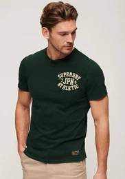 T-Shirt VINTAGE ATHLETIC CHEST S/S TEE , Herren, Gr. XXL, grn (enamel grn), Single Jersey, Obermaterial: 100% Baumwolle, bedruckt, modisch, relaxed fit, Rundhals, Kurzarm, Shirts