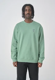 Strickpullover Sketch Gull , Herren, Gr. M, grn, 100% Baumwolle, bestickt, casual, normal, Rundhals, Langarm, Pullover, mit lockerem Schnitt