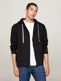 Kapuzensweatjacke ESSENTIAL FLEECE ZIP THROUGH , Herren, Gr. L, schwarz, Sweatware, Obermaterial: 60% Baumwolle, 40% Polyester, casual, Langarm, Sweatjacken, kleine Logostickerei