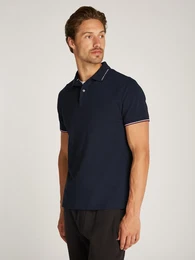 Poloshirt TOMMY FLAG TIPPED REG POLO , Herren, Gr. XXXL, blau (desert sky), Jersey, Obermaterial: 96% Baumwolle, 4% Elasthan, casual, Kurzarm, Shirts