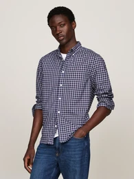Langarmhemd FLEX POPLIN MINI TARTAN RF SHIRT , Herren, Gr. XXXL, N-Gr, rot (rouge multi check), Web, Obermaterial: 100% Baumwolle, casual, Langarm, Hemden, modisch kariert