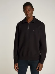 Sweatshirt ESSENTIAL FLEECE 1/4 ZIP , Herren, Gr. M, schwarz, Sweatware, Obermaterial: 60% Baumwolle, 40% Polyester, casual, Langarm, Sweatshirts, mit Stehkragen