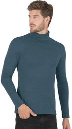 Rollkragenshirt Rollkragenshirt , Herren, Gr. XXL, blau (jeans, melange), 95% Baumwolle, 5% Elastan, Basic, Langarm, Shirts