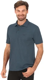 Poloshirt Poloshirt DELUXE Piqu , Herren, Gr. S, blau (jeans, melange), 100% Baumwolle, Basic, Kurzarm, Shirts