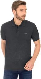 Poloshirt Poloshirt DELUXE Piqu , Herren, Gr. XXXL, grau (anthrazit, melange), 100% Baumwolle, Basic, Kurzarm, Shirts
