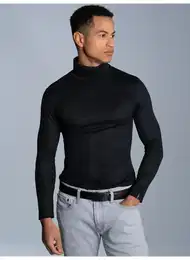 Rollkragenshirt Rollkragenshirt , Herren, Gr. XXL, schwarz, 95% Baumwolle, 5% Elastan, Basic, Langarm, Shirts