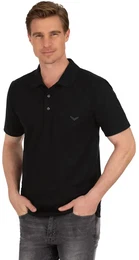 Poloshirt Poloshirt aus Single-Jersey , Herren, Gr. 5XL, schwarz, 100% Baumwolle, Basic, Kurzarm, Shirts