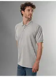 Poloshirt Poloshirt DELUXE Piqu , Herren, Gr. XL, grau (grau, melange), 100% Baumwolle, Basic, Kurzarm, Shirts