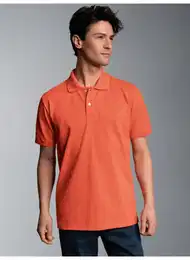 Poloshirt Poloshirt DELUXE Piqu , Herren, Gr. M, orange (peach), 100% Baumwolle, Basic, Kurzarm, Shirts