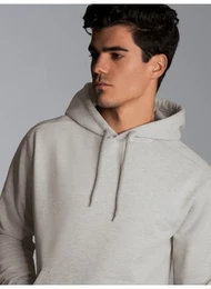 Kapuzensweatshirt Hoodie aus Sweatqualitt , Herren, Gr. S, grau (grau, melange), 70% Baumwolle, 30% Polyester, casual, Sweatshirts