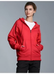 Sweatjacke Sweatjacke mit Kapuze , Damen, Gr. M, rot (vulcano), 70% Baumwolle, 30% Polyester, Basic, Sweatjacken