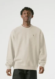 Sweatshirt Embro Gull Mono , Herren, Gr. S, beige, 100% Baumwolle, bestickt, casual, normal, Rundhals, Langarm, Sweatshirts, mit schner Stickerei