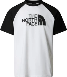 T-Shirt , Herren, Gr. XXL, wei (tnf wei), Single Jersey, Obermaterial: 60% Baumwolle, 40% Polyester, unifarben mit Farbeinsatz, sportlich, Rundhals, Kurzarm Raglanrmel eingefasste Kante, Shirts