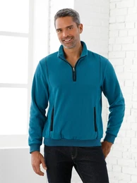 Fleeceshirt CLASSIC Fleece-Shirt Gr. 48/50, blau (topas), Herren, 100% Polyester, unifarben, Shirts