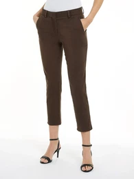 Stretch-Hose , Damen, Gr. 38, N-Gr, braun (legacy braun), Web, Obermaterial: 98% Baumwolle, 2% Elasthan, modisch, regular fit, Hosen, mit Logostickerei