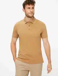 Poloshirt Style PETE , Herren, Gr. L (52), braun (camelfarben), 95% Baumwolle, 5% Elasthan, Kurzarm, Shirts
