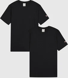 T-Shirt 2pack Crew-Neck , Herren, Gr. XXL (60/62), schwarz (nbk, nbk), Jersey, Obermaterial: 100% Baumwolle, unifarben, sportlich, Rundhals, Kurzarm, Shirts