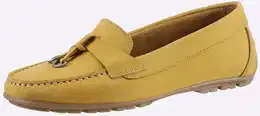 Mokassin , Damen, Gr. 41, gelb, Leder, Rindsleder, Nubukleder, modisch, Schuhe