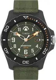 Solaruhr FREEDIVE , grn (khaki), Armbanduhren, Herren, Armbanduhr, Herrenuhr, Datum, Leuchtzeiger, Mineralglas, analog