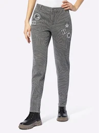Webhose Gr. 36, Normalgren, grau (anthrazit, graphit, bedruckt) Damen Hosen