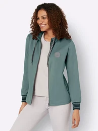 Shirtjacke CASUAL LOOKS Sweatjacke Gr. 40, grn (jade) Damen Shirts