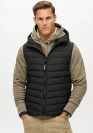 Steppweste HOODED FUJI SPORT PADDED GILET Gr. XXL, schwarz (black) Herren Westen