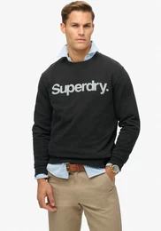 Sweatshirt CORE LOGO CITY LOOSE CREW , Herren, Gr. L, schwarz, Sweatware, Obermaterial: 100% Baumwolle, bedruckt, modisch, loose fit, Rundhals, Langarm Rippbndchen, Sweatshirts