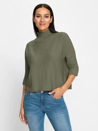 3/4 Arm-Pullover Pullover Gr. 40, grn (khaki) Damen Pullover