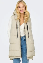 Steppweste ONLNEWNORA PUFFER WAISTCOAT CC OTW Gr. XL (42), braun (brown rice) Damen Westen