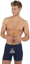 Boxer Bequeme Pants mit lustigem Affen-Motiv , Herren, Gr. L, blau (navy), 95% Baumwolle, 5% Elastan, Unterhosen