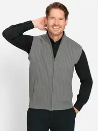 Strickweste MARCO DONATI Gr. 60/62, grau (grau, meliert) Herren Westen