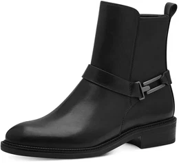 Stiefelette Gr. 40, schwarz Damen Schuhe Blockabsatz, Businessschuh mit eleganter Zierschnalle