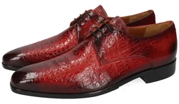 Schnrschuh Lewis 13 - vegetabil gegerbt Gr. 42, rot (rot, schwarz used) Herren Schuhe Business Schuh, Anzugschuh mit Prgung
