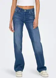 Straight-Jeans ONLBLUSH MID STRAIGHT DNM REA12187 NOOS Gr. S (36), Lnge 32, blau (medium blue denim) Damen Jeans