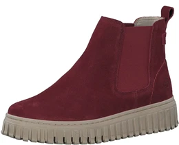 Chelseaboots Gr. 36, rot (bordeaux) Damen Schuhe Plateau, Stiefelette, Boots mit beidseitigem Stretcheinsatz