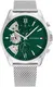 Multifunktionsuhr TOMMY HILFIGER  BAKER , silber (silberfarben, grn), Armbanduhren, Herren, Quarzuhr, Armbanduhr, Herrenuhr, Edelstahlarmband, analog, Tag