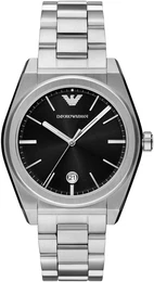 Quarzuhr Armbanduhren silberfarben (silberfarben, schwarz) Herren Armbanduhr, Herrenuhr, Edelstahlarmband, analog, Tag