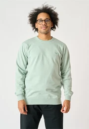 Sweatshirt Ligull , Herren, Gr. L, grn (hellgrn), 100% Baumwolle, meliert, casual, Rundhals, Sweatshirts, mit kleiner Mwen-Stickerei